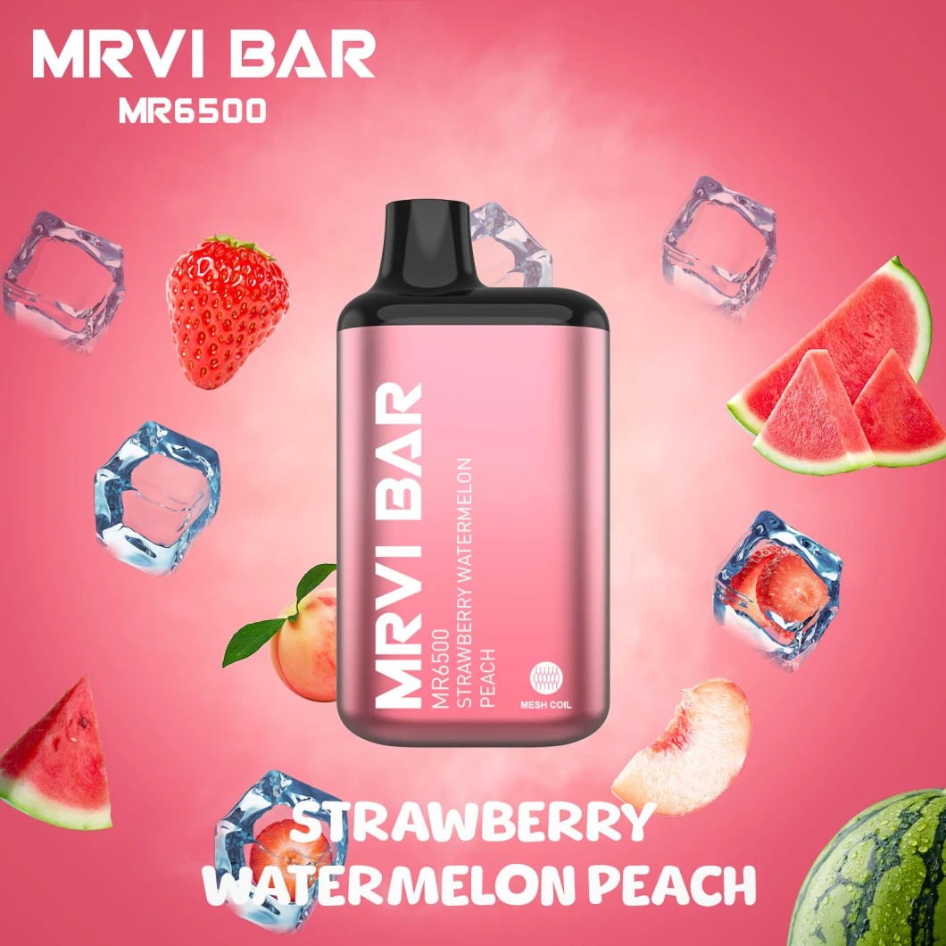 China Facotry Wholesale OEM Mrvi Bar Mr6500 6500 Puffs Vaporizer Vape Pen Rechargeable Disposable Pod Prefilled E Liquid