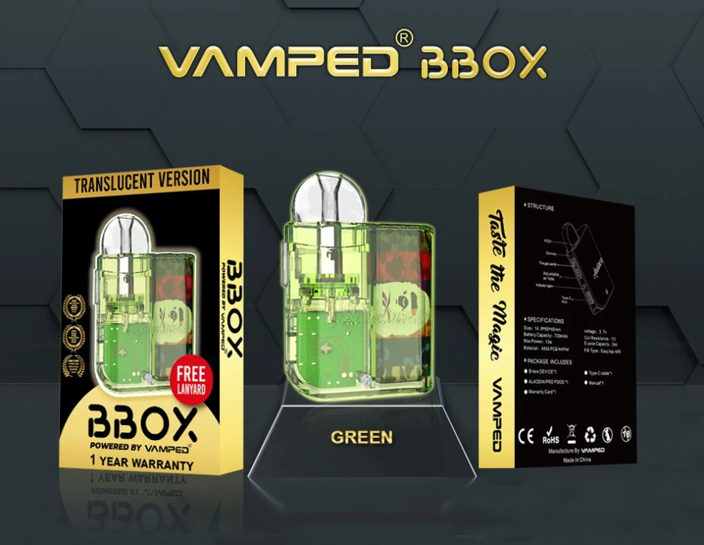 China Vape Factory Wholesale Vamped Aladdin PRO Bbox Pod Rechargeable Open System Vape Pod Ecig Starter Kit