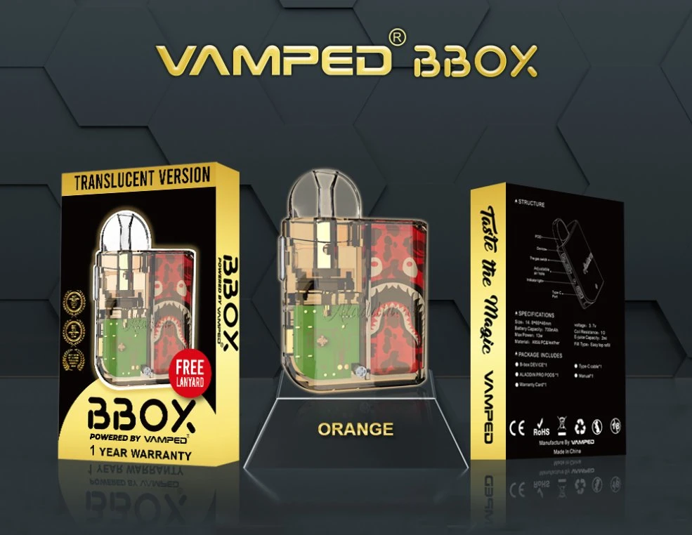 China Vape Factory Wholesale Vamped Aladdin PRO Bbox Pod Rechargeable Open System Vape Pod Vape Kit